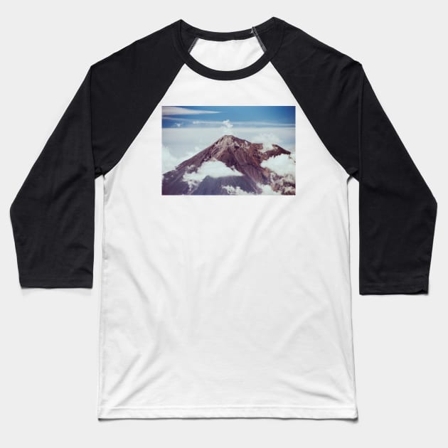 Peak of Guatemalan Volcano Fuego Shot on Film Baseball T-Shirt by visualspectrum